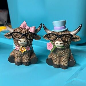 New Hobby Lobby 2 piece Easter Highland cow set